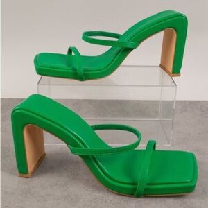 SHEIN Green Heeled Sandals